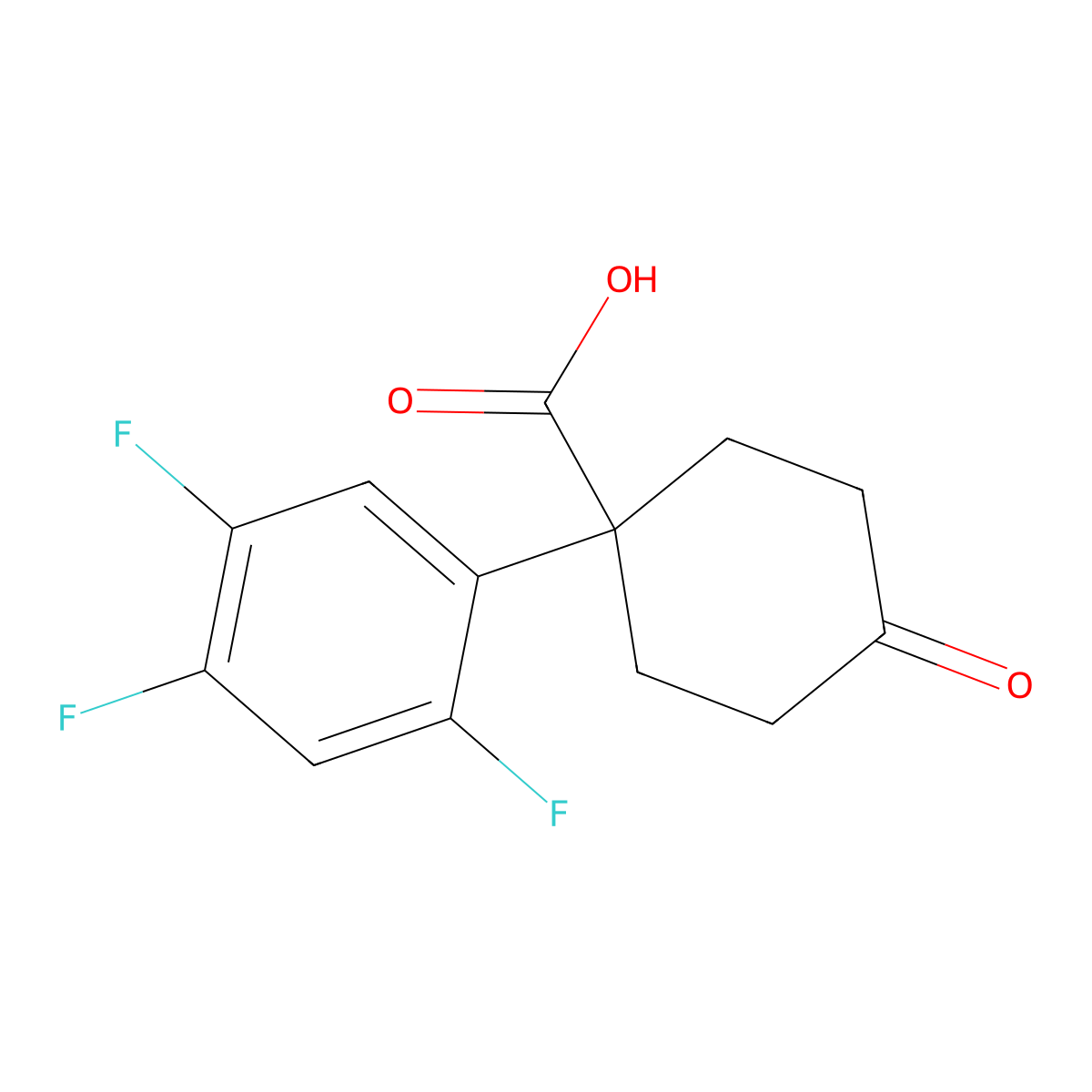 4-Oxo-1-(2,4,5-trifluorophenyl)cyclohexanecarboxylic Acid molecular structure, CAS 1385694-78-9