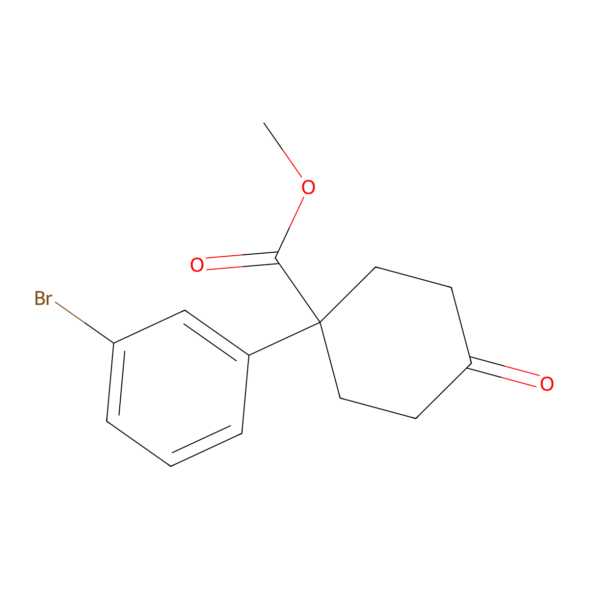 Methyl 1-(3-Bromophenyl)-4-oxocyclohexanecarboxylate molecular structure, CAS 1385694-79-0