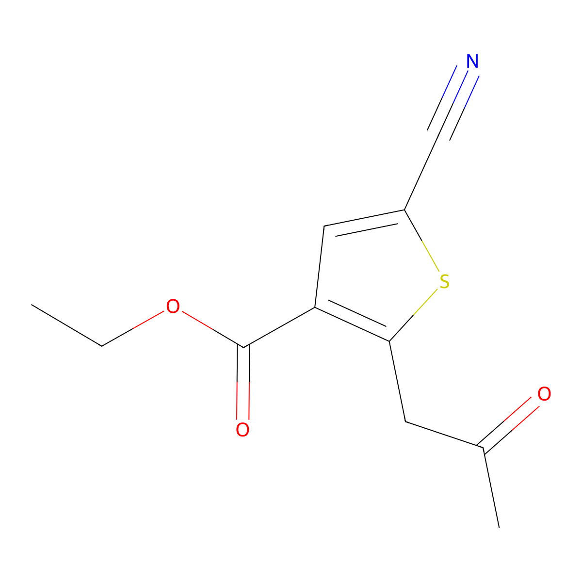5-Cyano-2-(2-oxo-propyl)-thiophene-3-carboxylic acid ethyl ester molecular structure, CAS 1385696-25-2