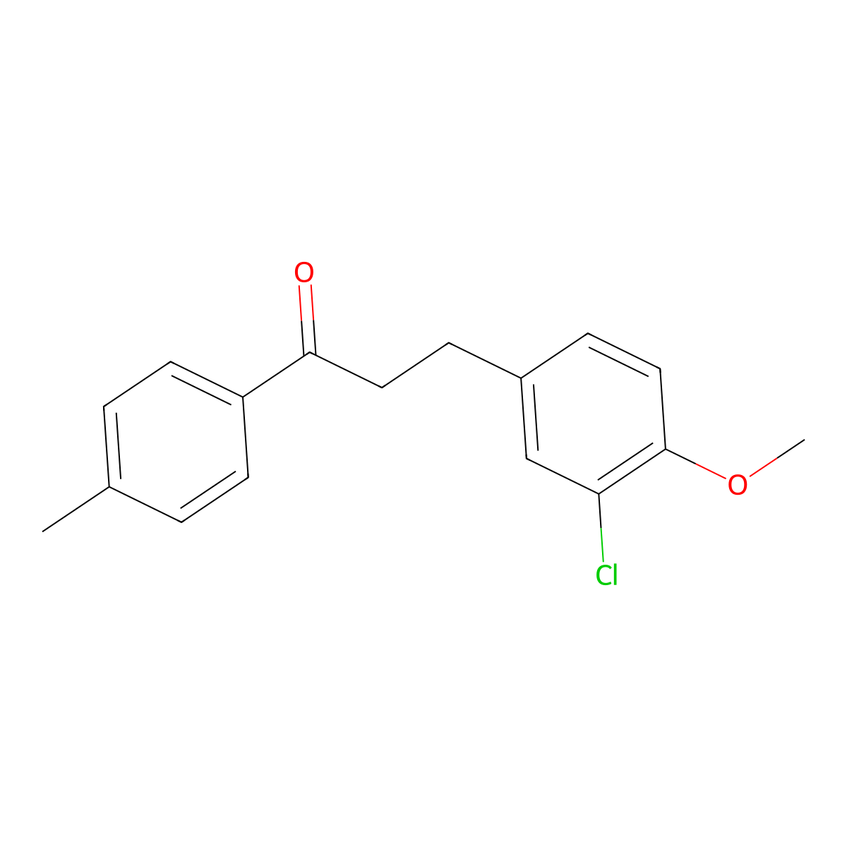 3-(3-Chloro-4-methoxy-phenyl)-1-p-tolyl-propan-1-one molecular structure, CAS 1385696-26-3