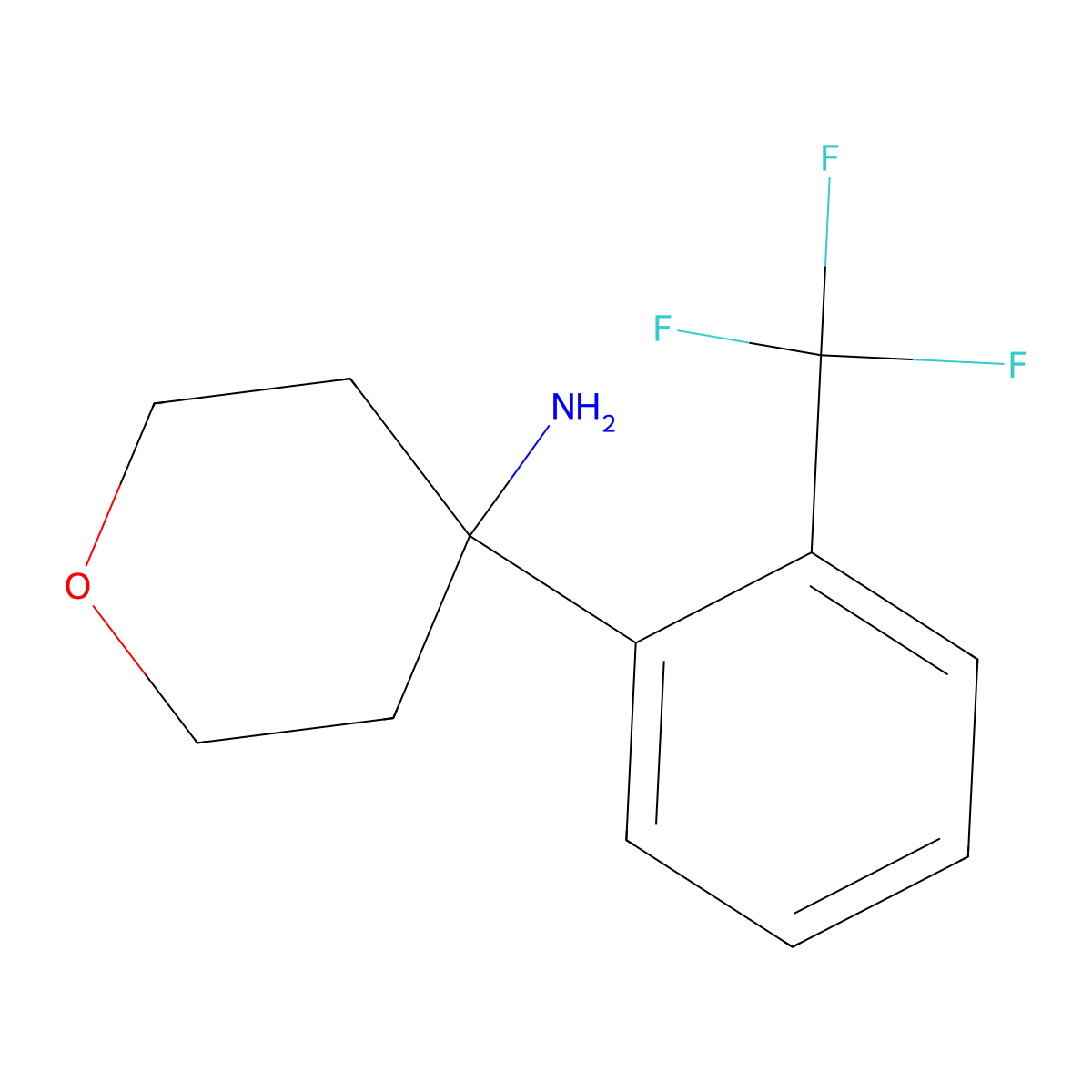 4-[2-(Trifluoromethyl)phenyl]oxan-4-amine molecular structure, CAS 1385696-28-5