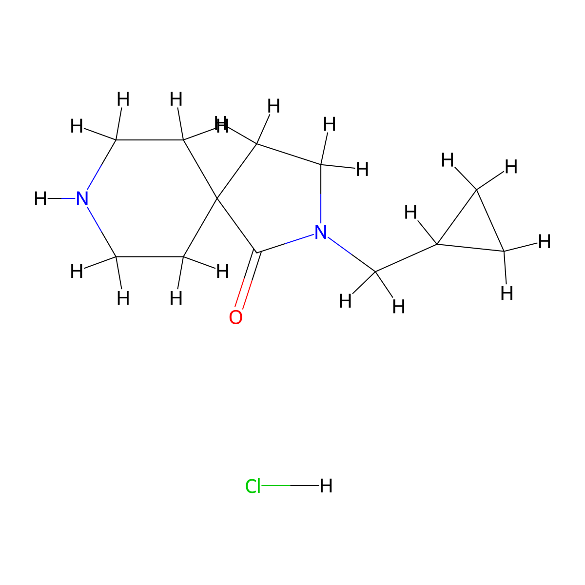 2-(Cyclopropylmethyl)-2,8-diazaspiro[4.5]decan-1-one hydrochloride molecular structure, CAS 1385696-31-0