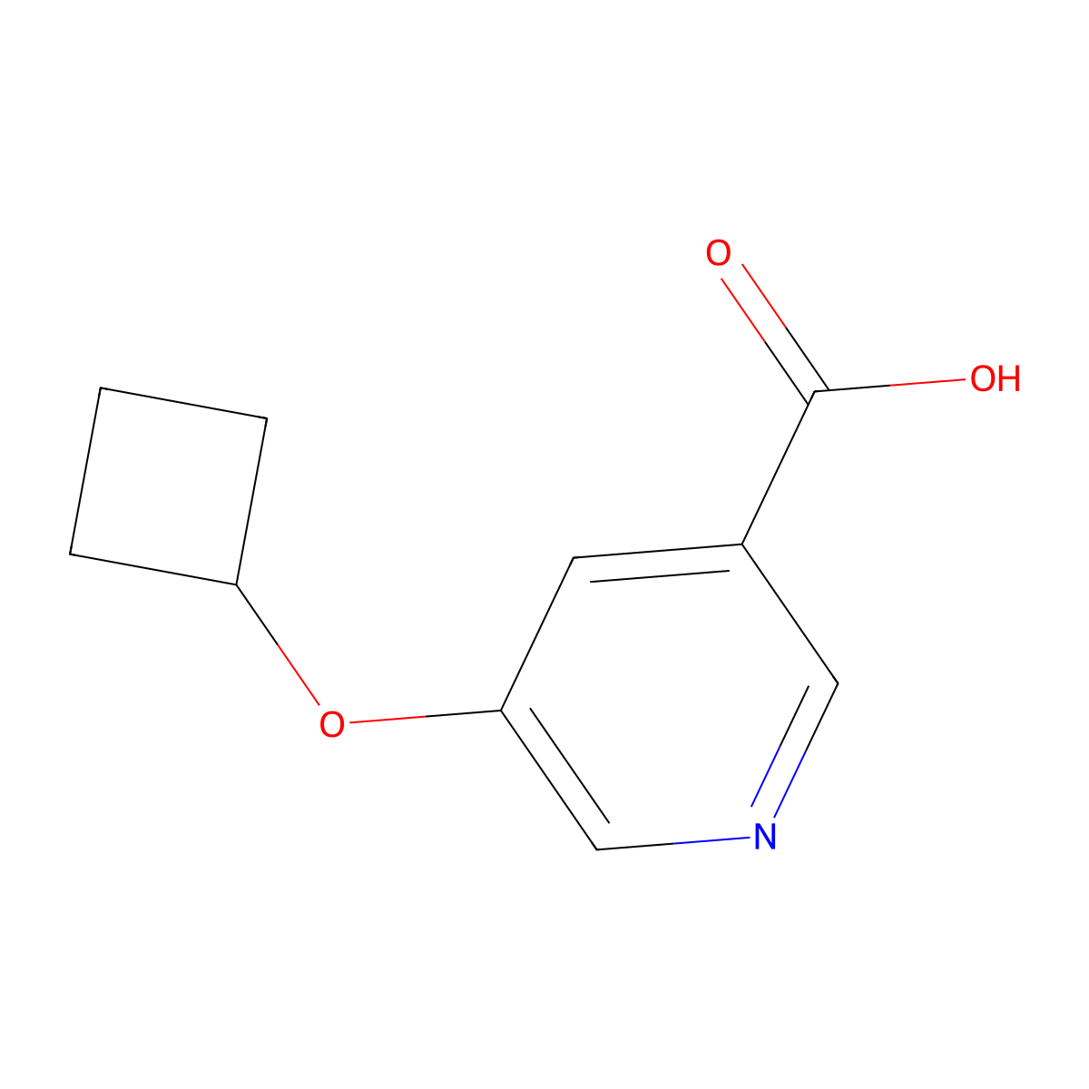 5-Cyclobutoxypyridine-3-carboxylic acid molecular structure, CAS 1385696-32-1