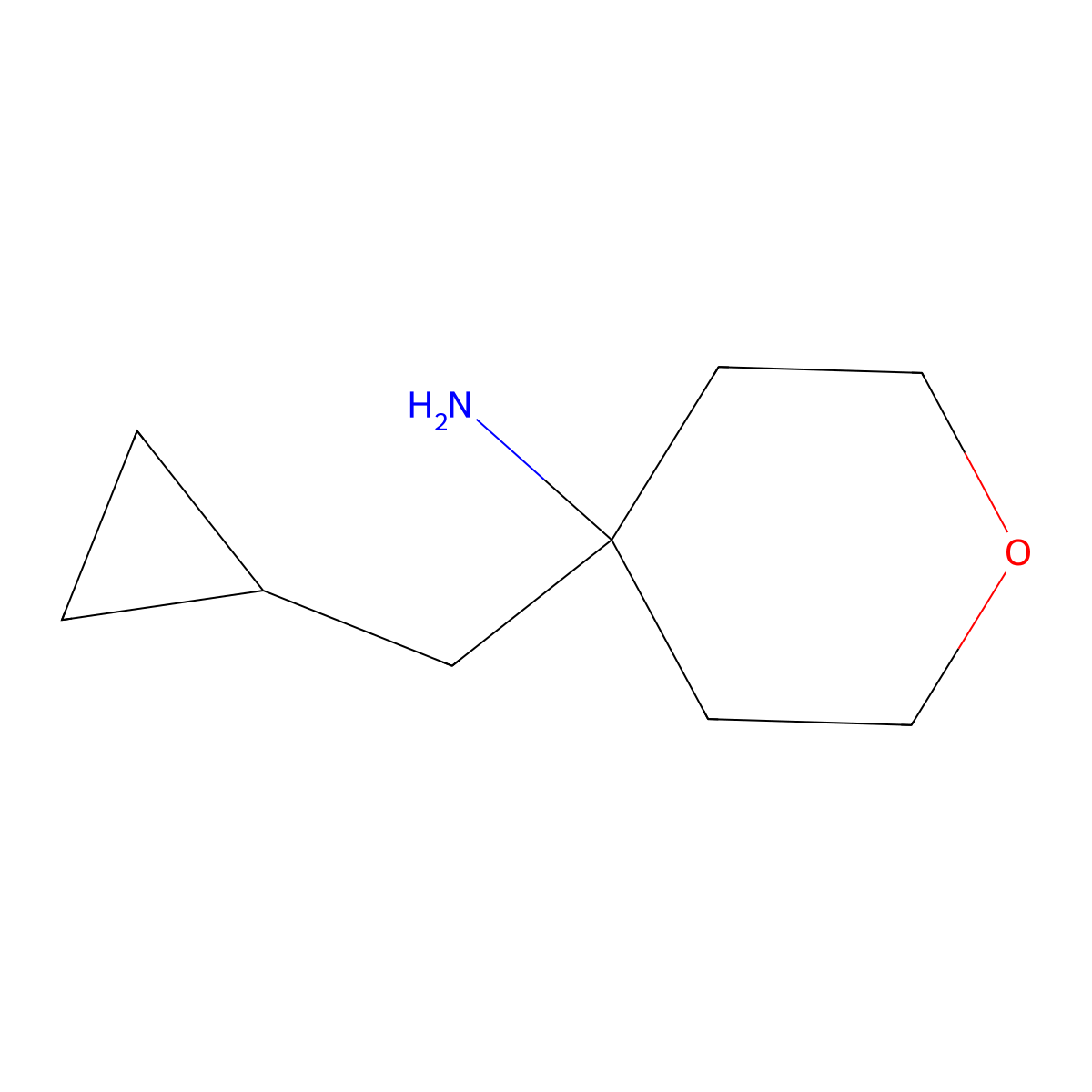 4-(Cyclopropylmethyl)oxan-4-amine molecular structure, CAS 1385696-35-4