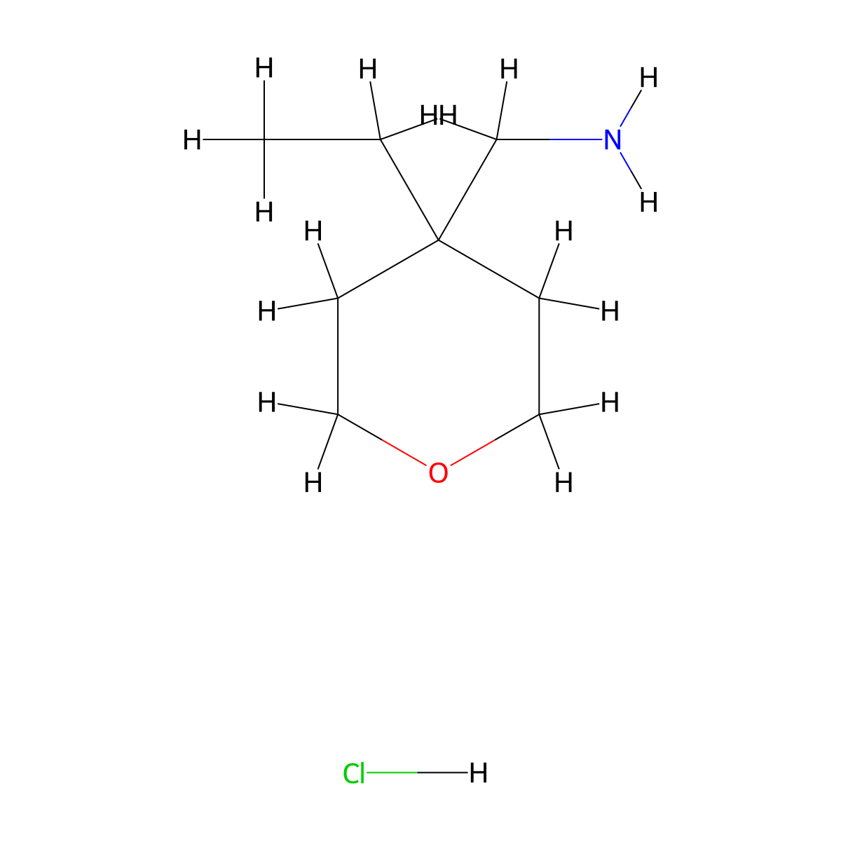(4-Ethyloxan-4-yl)methanamine hydrochloride molecular structure, CAS 1385696-38-7