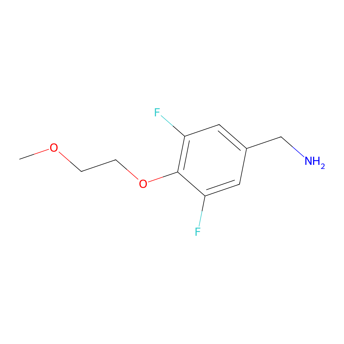 [3,5-Difluoro-4-(2-methoxyethoxy)phenyl]methanamine molecular structure, CAS 1385696-39-8