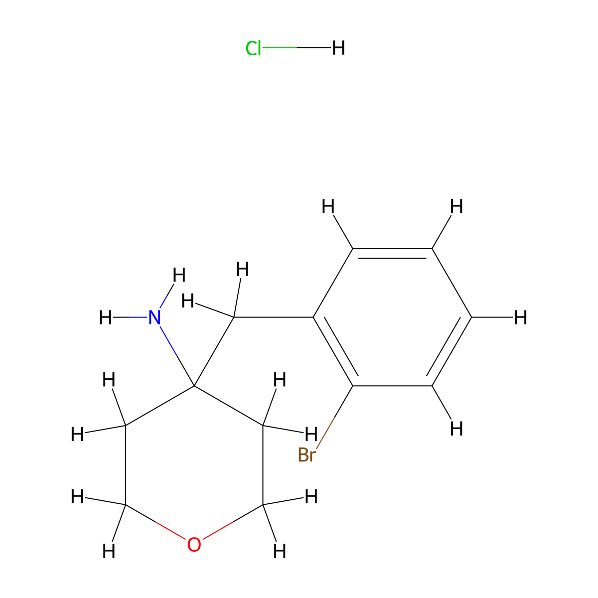 4-[(2-Bromophenyl)methyl]oxan-4-amine hydrochloride molecular structure, CAS 1385696-40-1