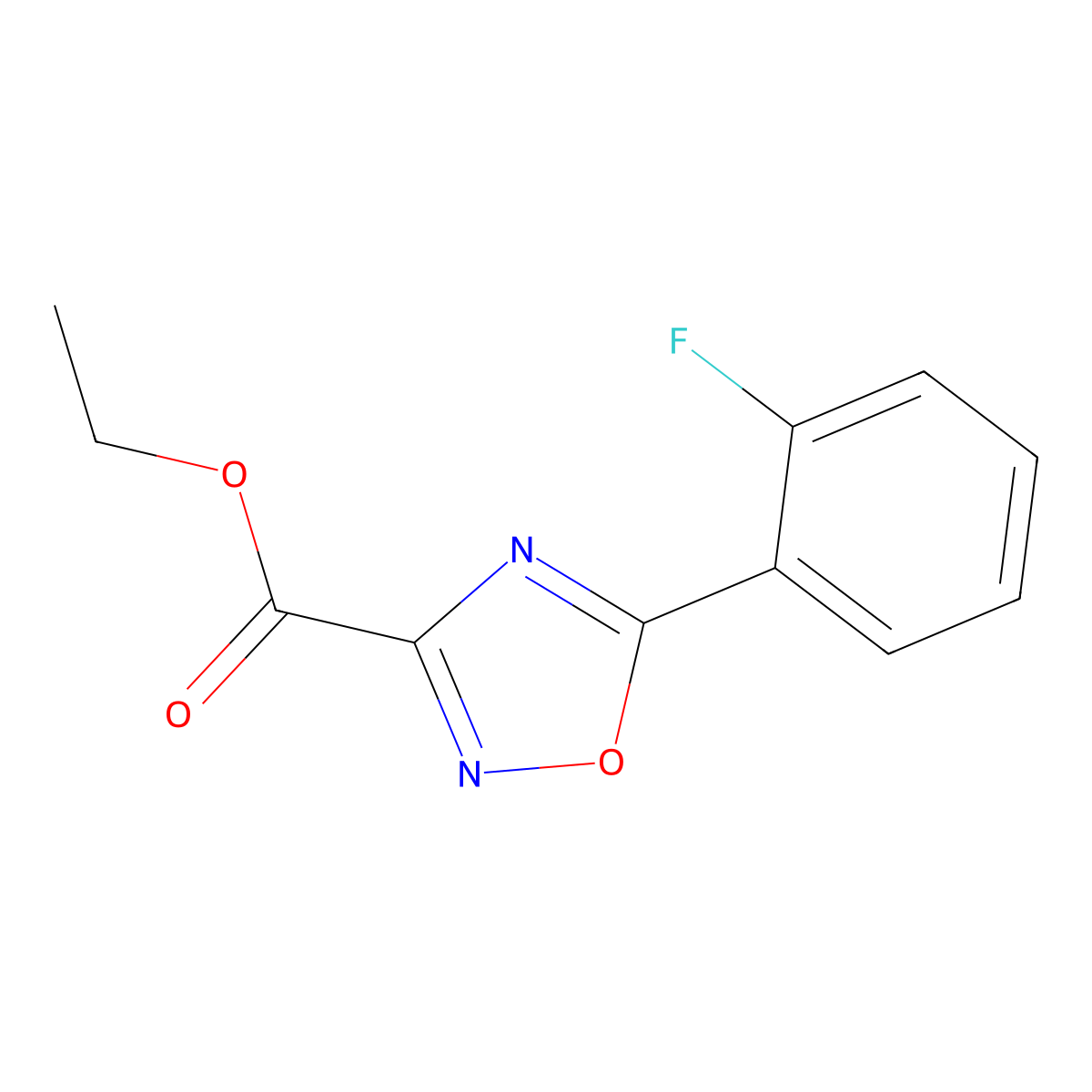 Ethyl 5-(2-fluorophenyl)-1,2,4-oxadiazole-3-carboxylate molecular structure, CAS 1385696-44-5