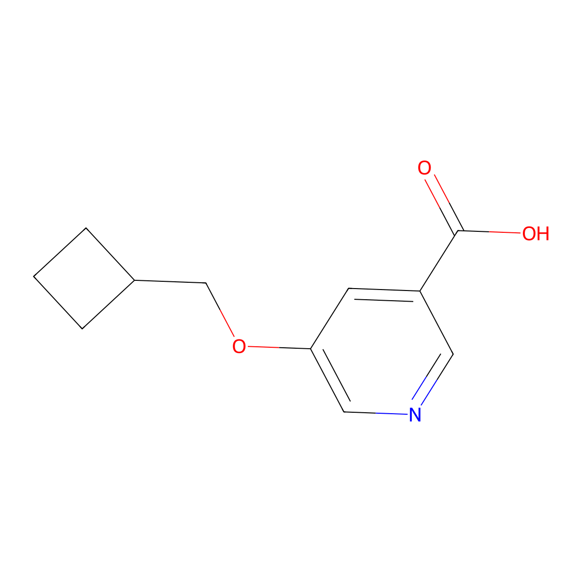 5-(Cyclobutylmethoxy)pyridine-3-carboxylic acid molecular structure, CAS 1385696-52-5