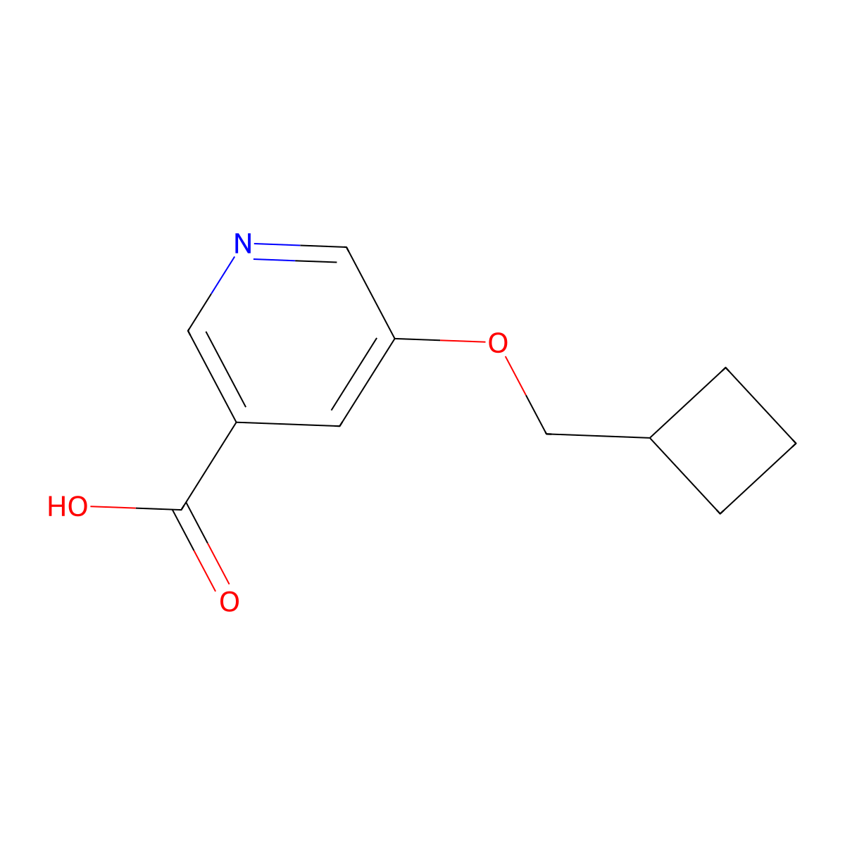 5-(Cyclobutylmethoxy)pyridine-3-carboxylic acid molecular structure, CAS 1385696-52-5