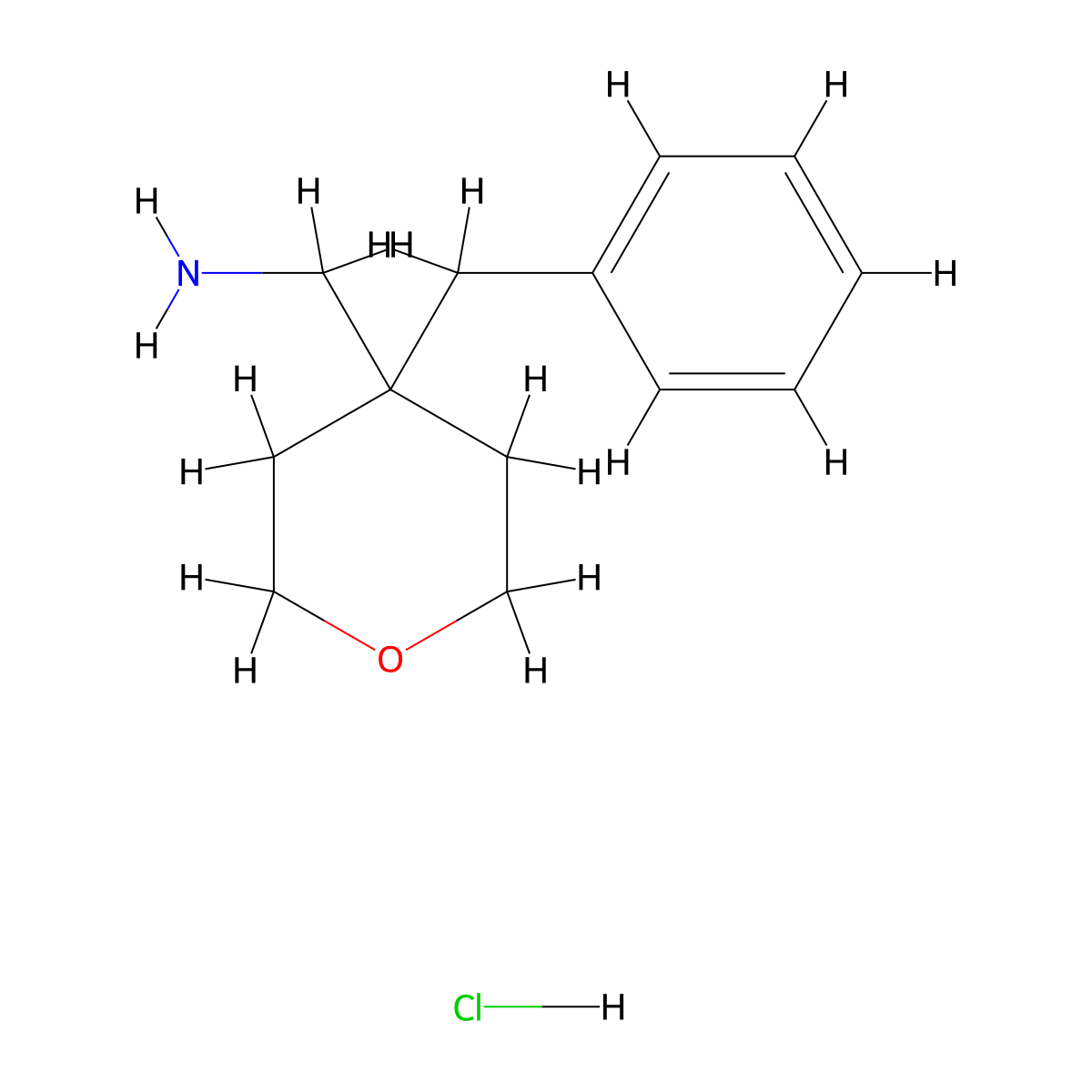 (4-Benzyloxan-4-yl)methanamine hydrochloride molecular structure, CAS 1385696-55-8