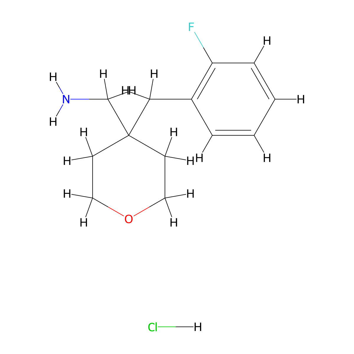 4-[(2-Fluorophenyl)methyl]oxan-4-yl-methanamine hydrochloride molecular structure, CAS 1385696-57-0