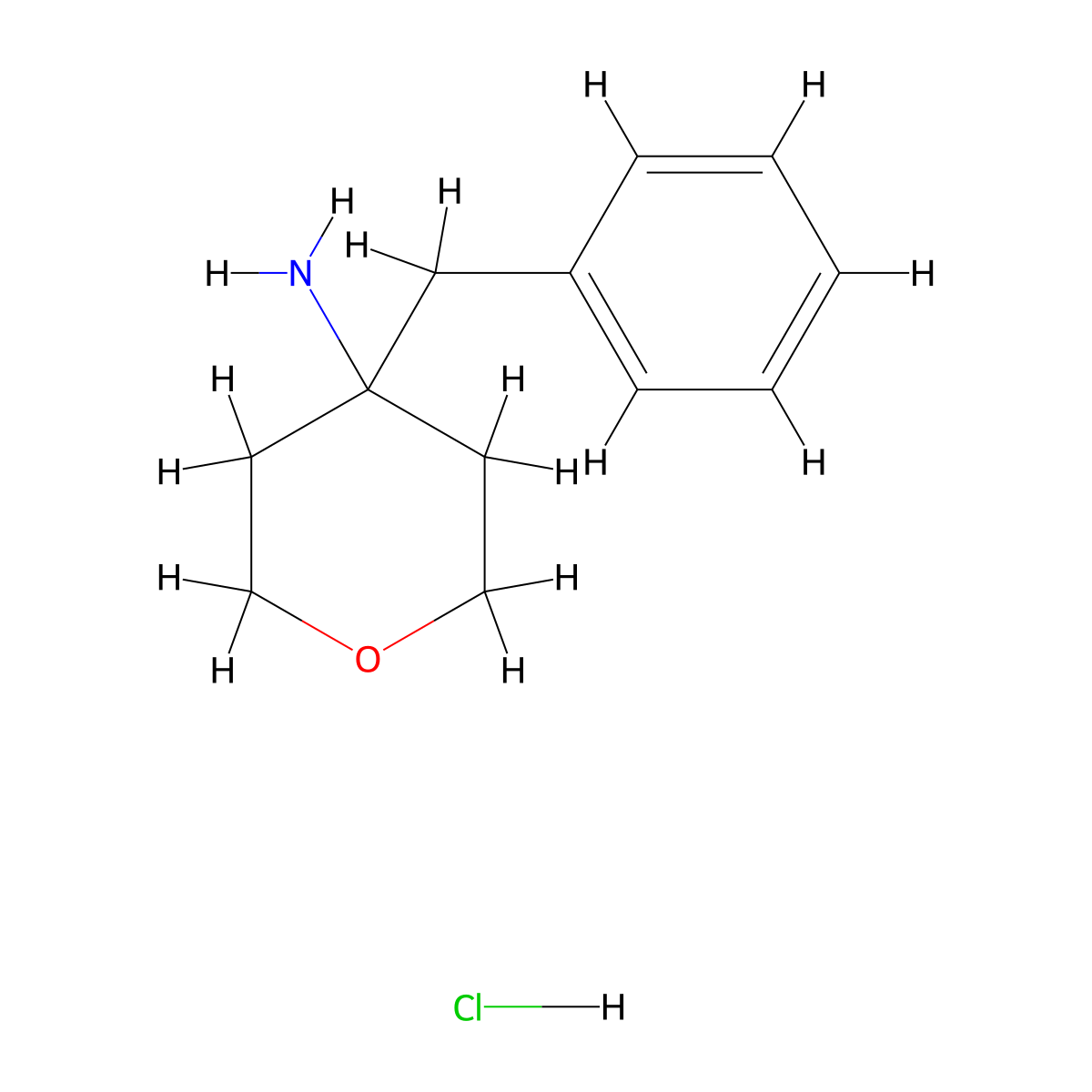 4-Benzyloxan-4-amine hydrochloride molecular structure, CAS 1385696-59-2