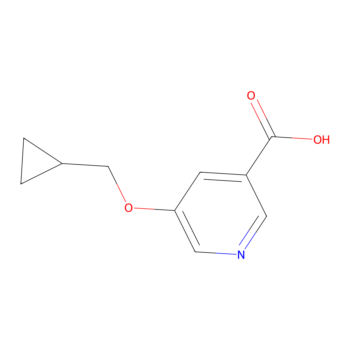 5-(Cyclopropylmethoxy)pyridine-3-carboxylic acid molecular structure, CAS 1385696-61-6