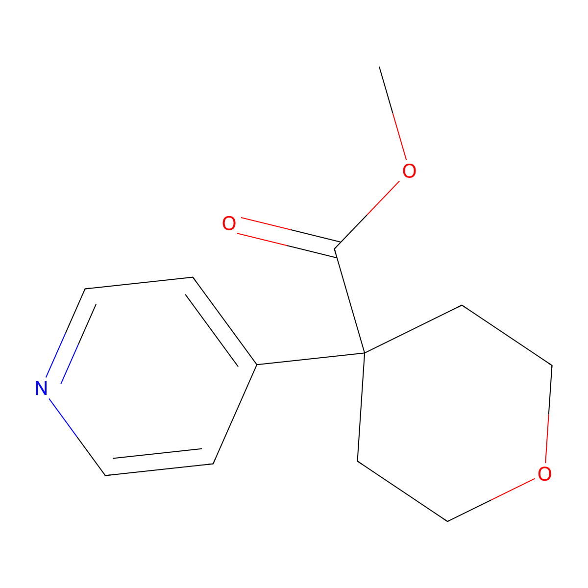 Methyl 4-(pyridin-4-yl)oxane-4-carboxylate molecular structure, CAS 1385696-69-4