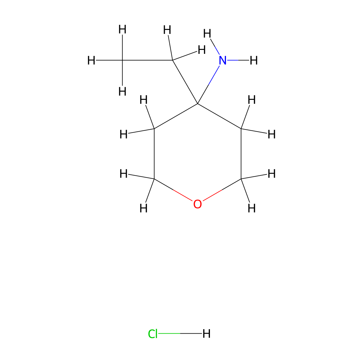 4-Ethyloxan-4-amine hydrochloride molecular structure, CAS 1385696-70-7