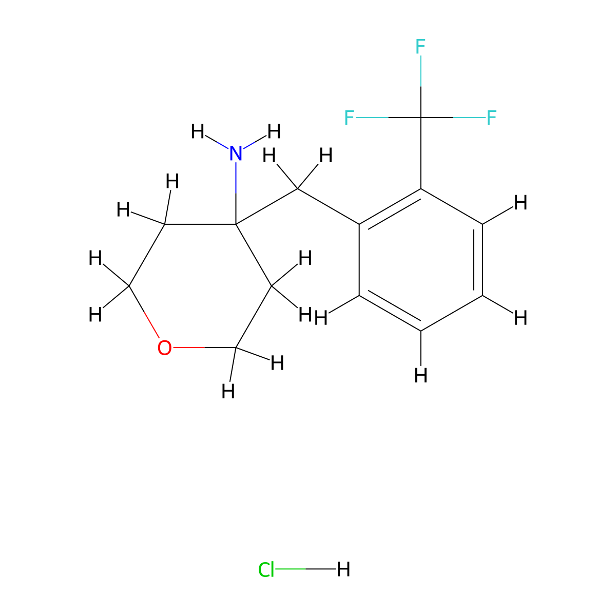 4-[2-(Trifluoromethyl)phenyl]methyl-oxan-4-amine hydrochloride molecular structure, CAS 1385696-77-4