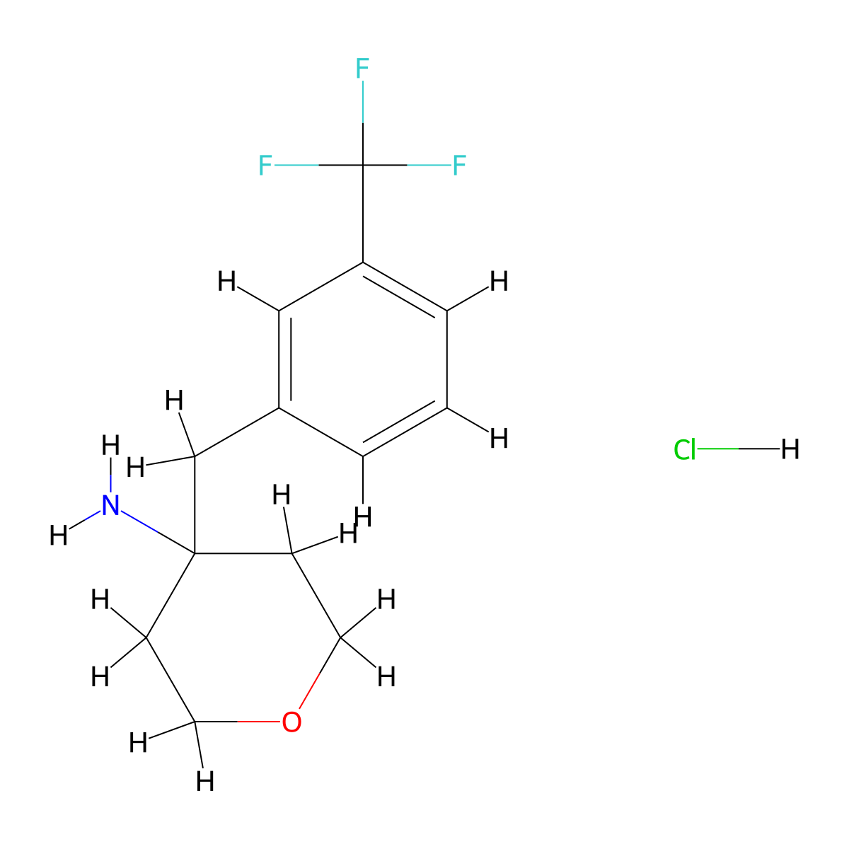 4-[3-(Trifluoromethyl)phenyl]methyl-oxan-4-amine hydrochloride molecular structure, CAS 1385696-80-9
