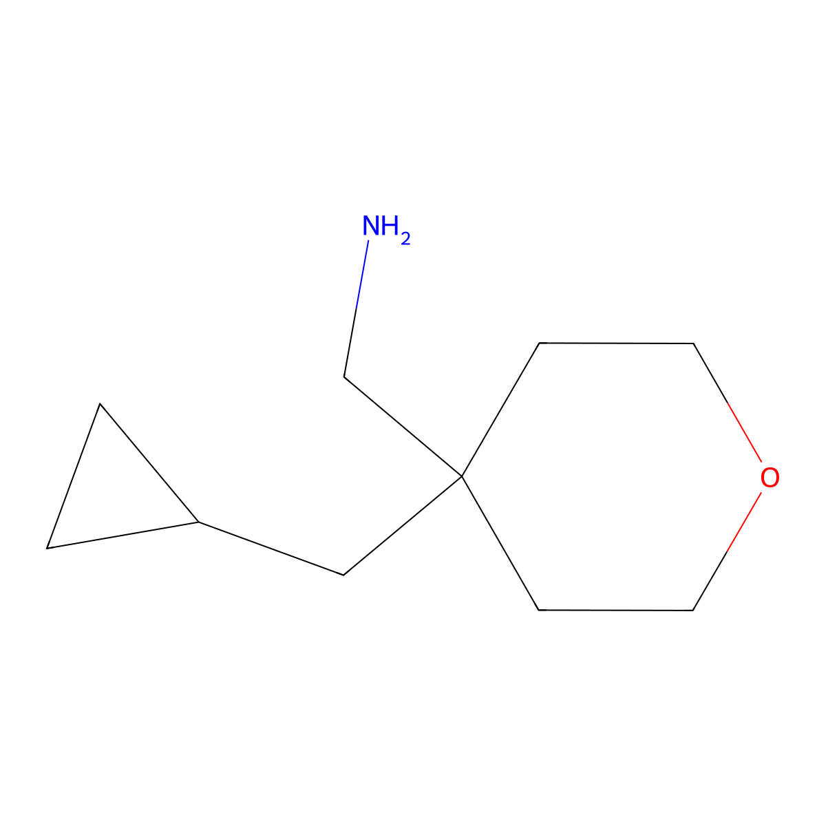 1-(4-(Cyclopropylmethyl)oxan-4-yl)methanamine molecular structure, CAS 1385696-84-3