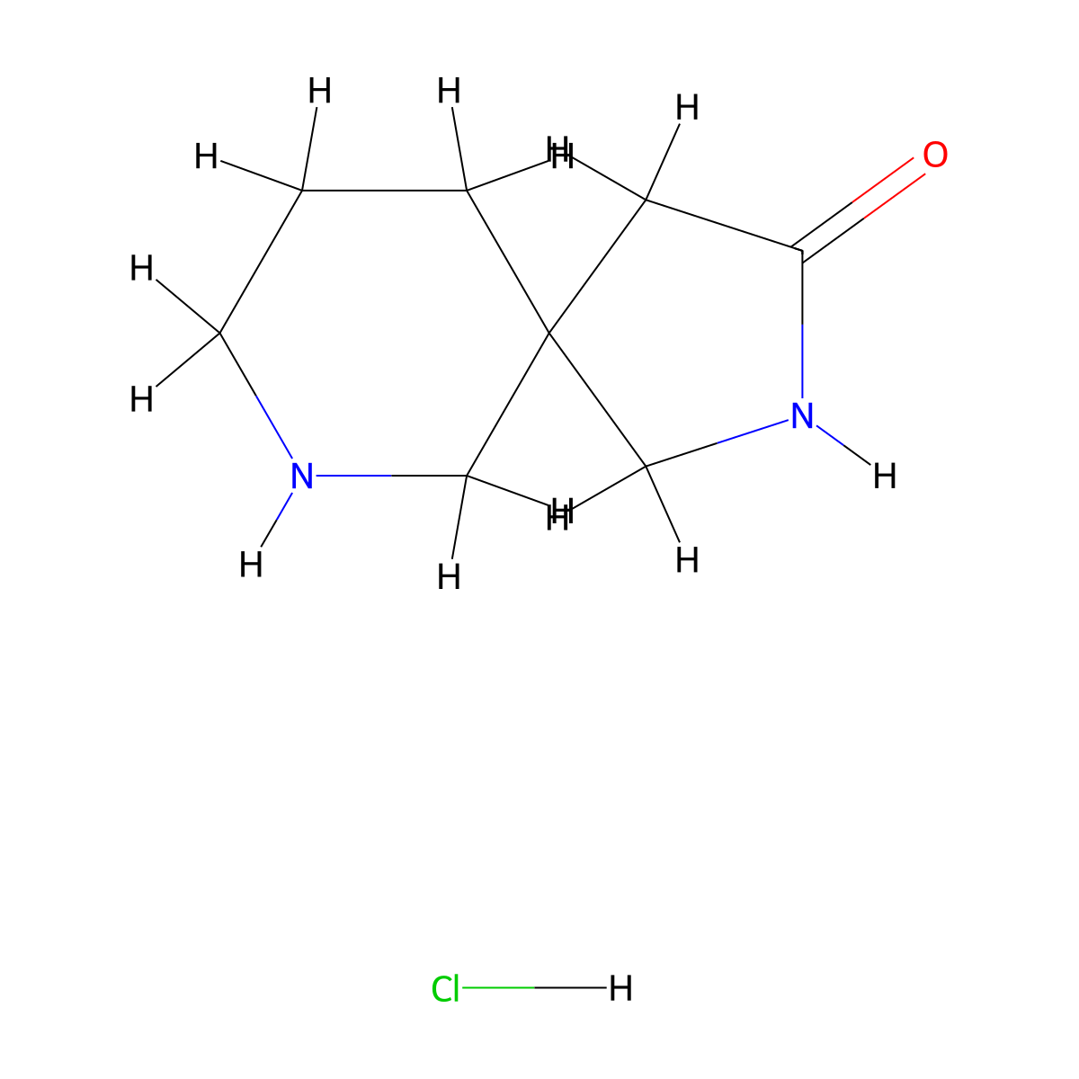 2,7-Diazaspiro[4.5]decan-3-one hydrochloride molecular structure, CAS 1385696-86-5