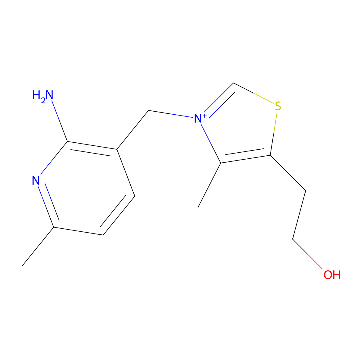 3-((2-Amino-6-methylpyridin-3-yl)methyl)-5-(2-hydroxyethyl)-4-methylthiazol-3-ium molecular structure, CAS 13857-23-3