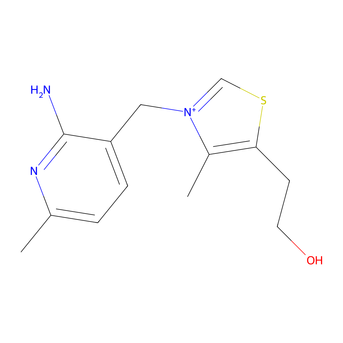 3-((2-Amino-6-methylpyridin-3-yl)methyl)-5-(2-hydroxyethyl)-4-methylthiazol-3-ium molecular structure, CAS 13857-23-3