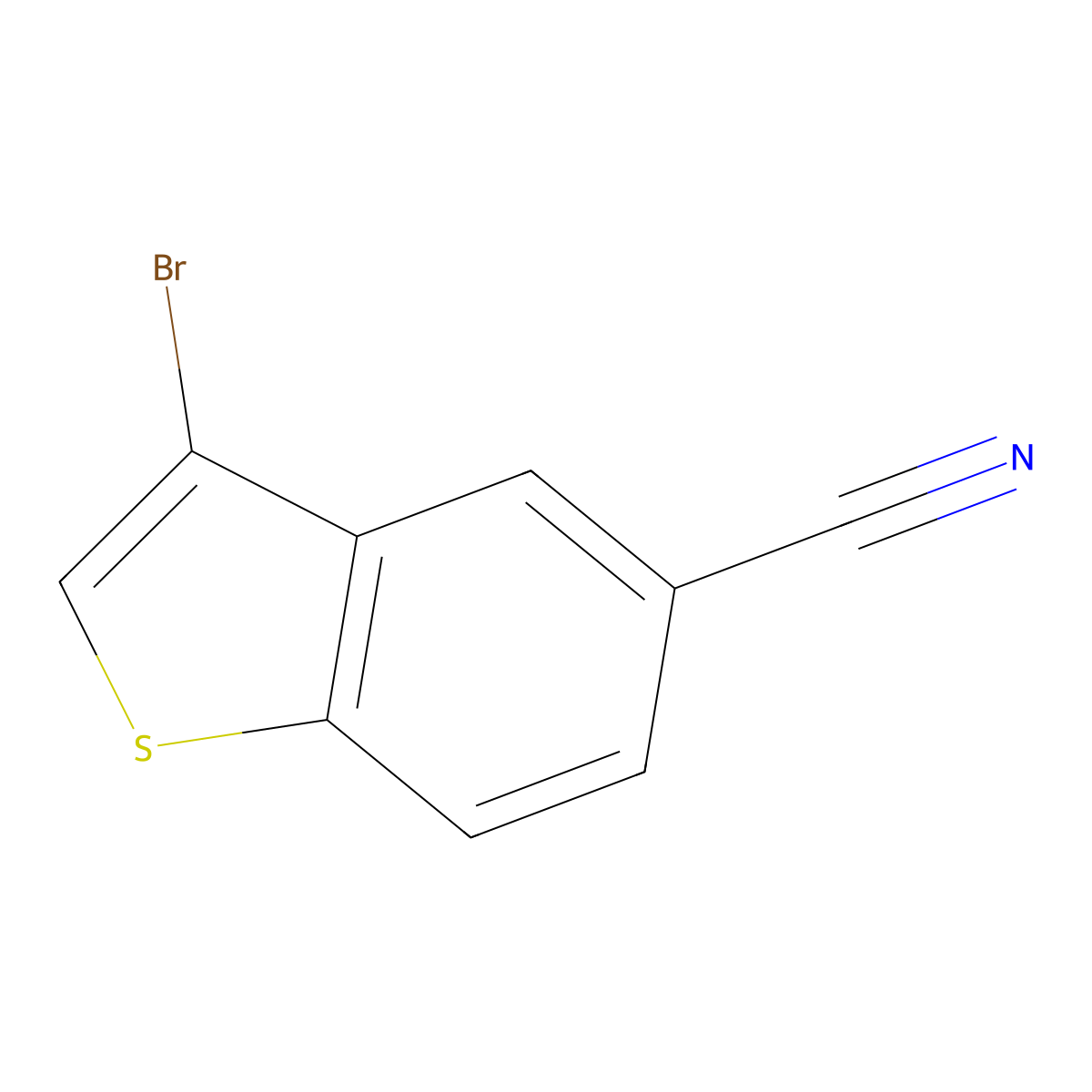 3-Bromo-1-benzothiophene-5-carbonitrile molecular structure, CAS 1385757-16-3