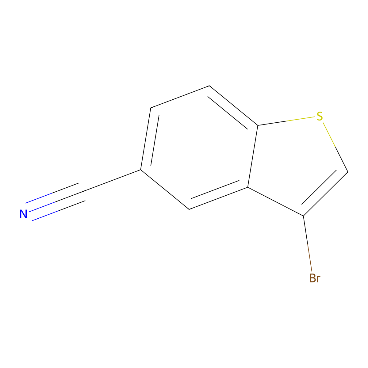 3-Bromo-1-benzothiophene-5-carbonitrile molecular structure, CAS 1385757-16-3