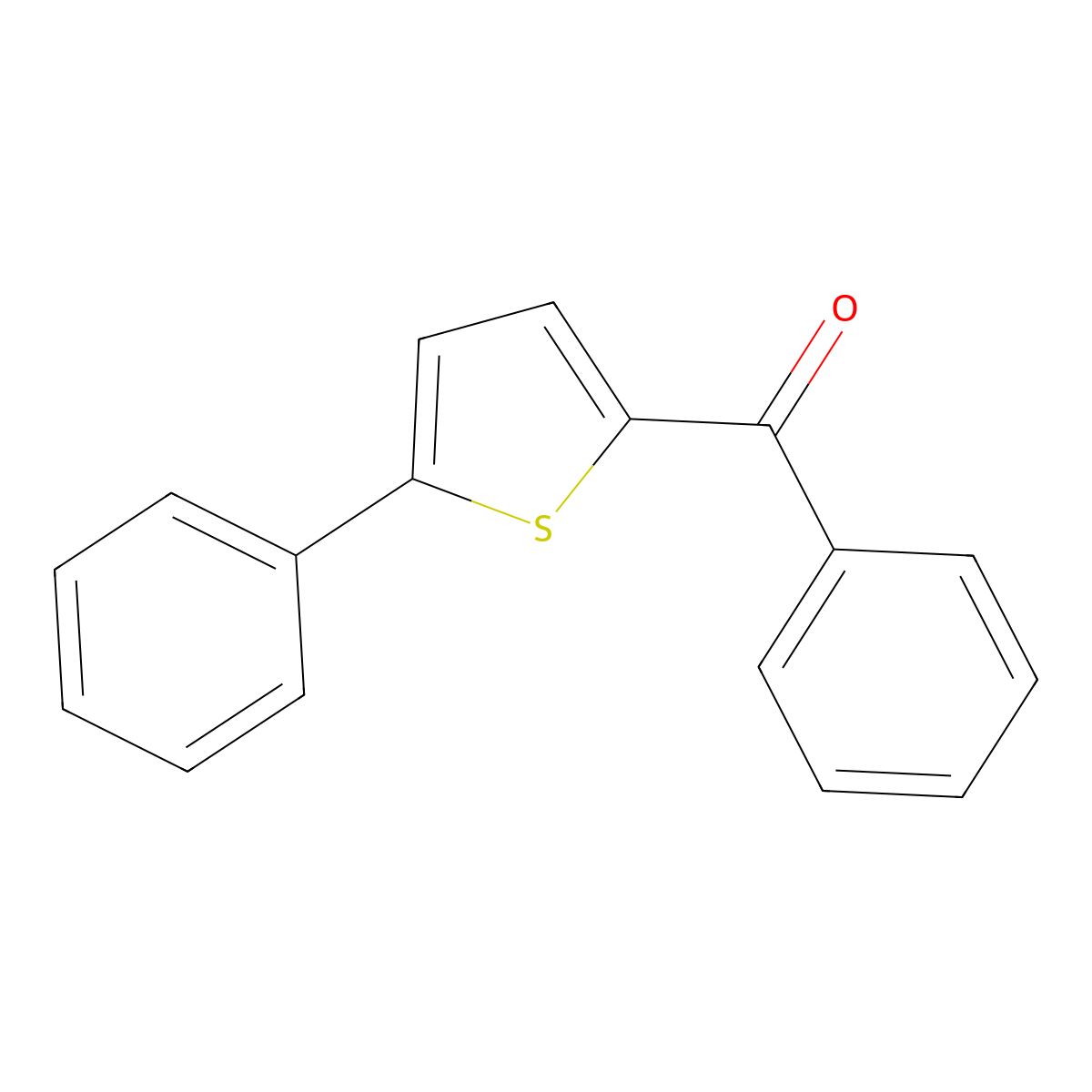 Phenyl-(5-phenylthiophen-2-yl)methanone molecular structure, CAS 13858-68-9