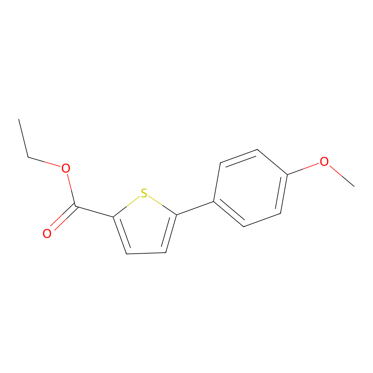 Ethyl 5-(4-methoxyphenyl)thiophene-2-carboxylate molecular structure, CAS 13858-71-4