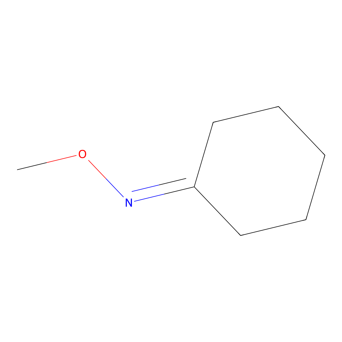 Cyclohexanone, o-methyloxime molecular structure, CAS 13858-85-0