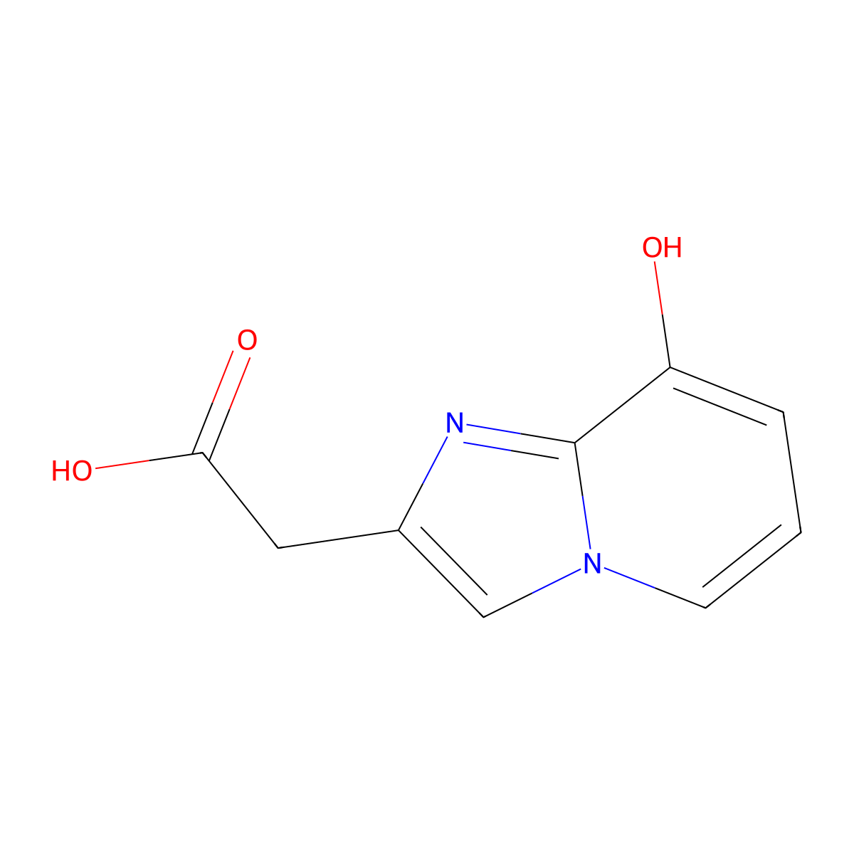 8-Hydroxy-imidazo[1,2-a]pyridine-2-acetic acid molecular structure, CAS 138580-05-9