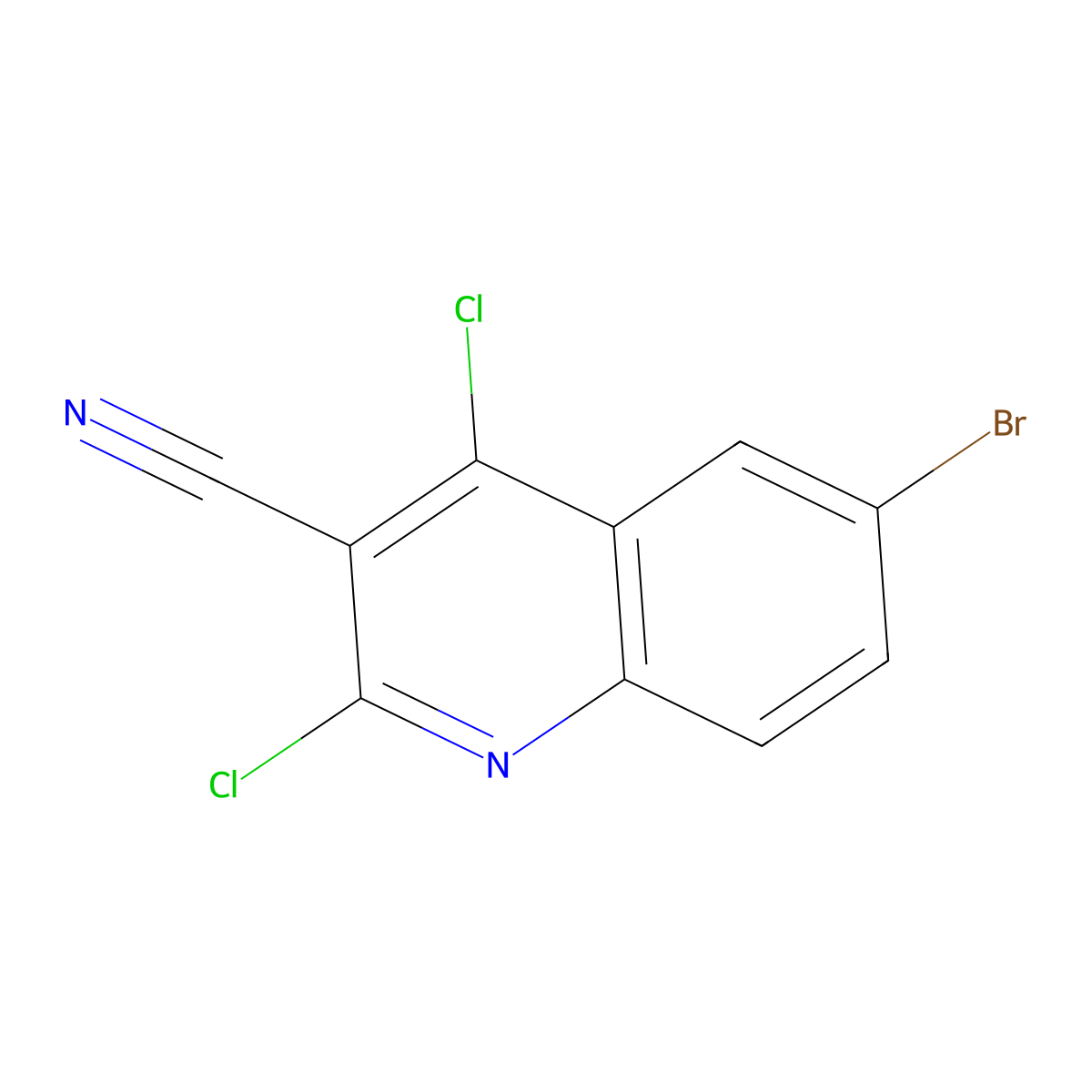 6-Bromo-2,4-dichloroquinoline-3-carbonitrile molecular structure, CAS 138580-81-1
