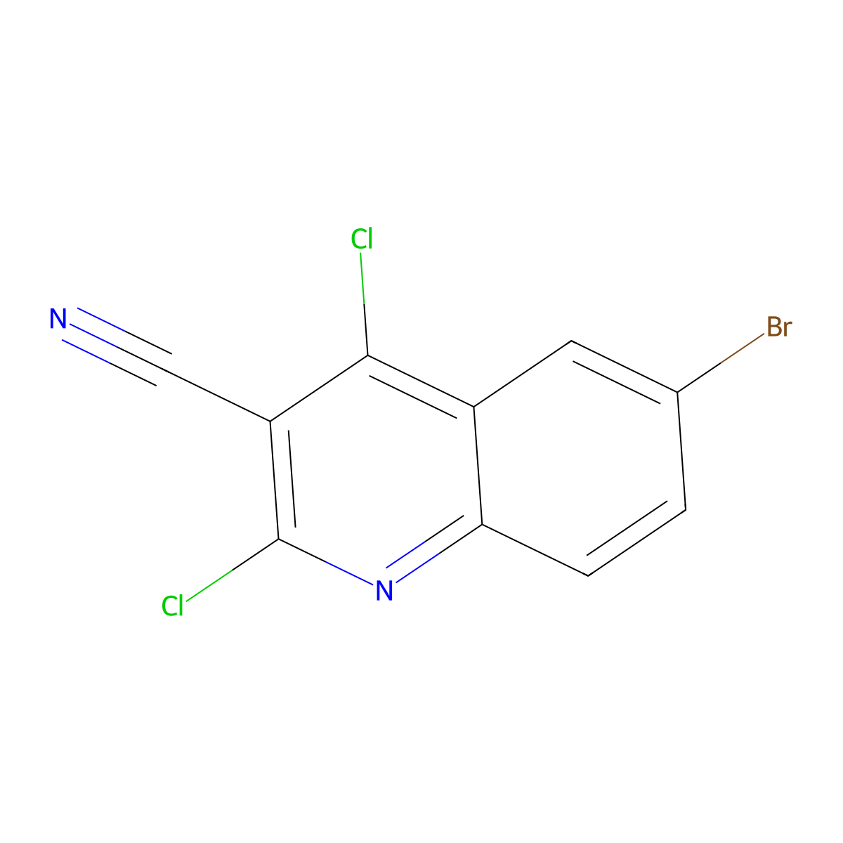 6-Bromo-2,4-dichloroquinoline-3-carbonitrile molecular structure, CAS 138580-81-1