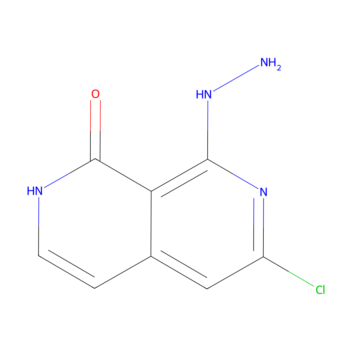 6-chloro-8-hydrazinyl-2,7-naphthyridin-1(2H)-one molecular structure, CAS 1385818-35-8
