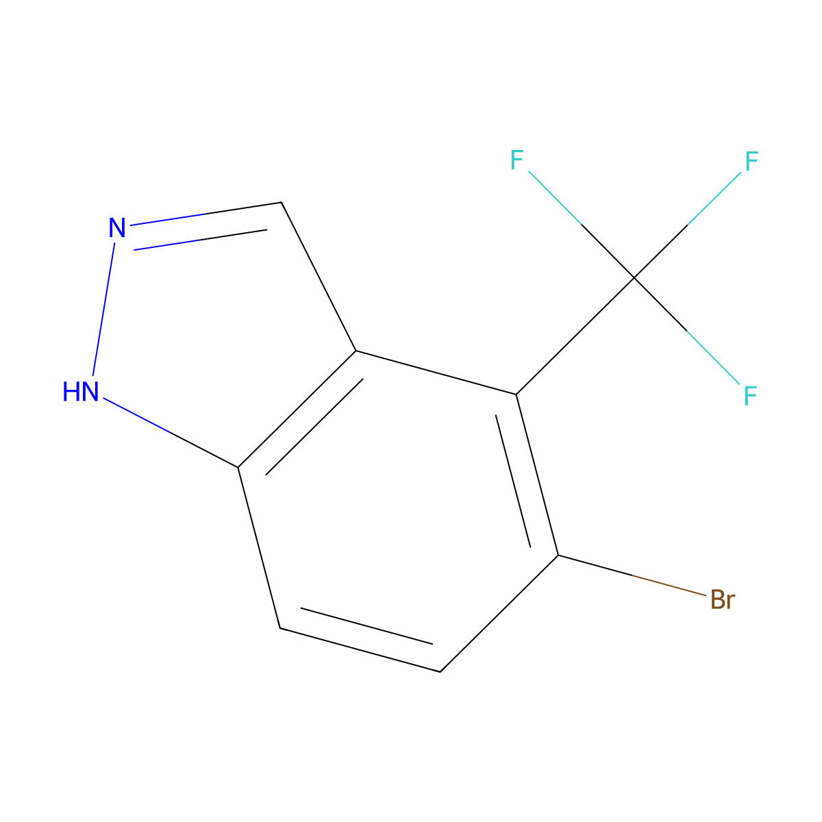 5-Bromo-4-(trifluoromethyl)-1H-indazole molecular structure, CAS 1385821-29-3