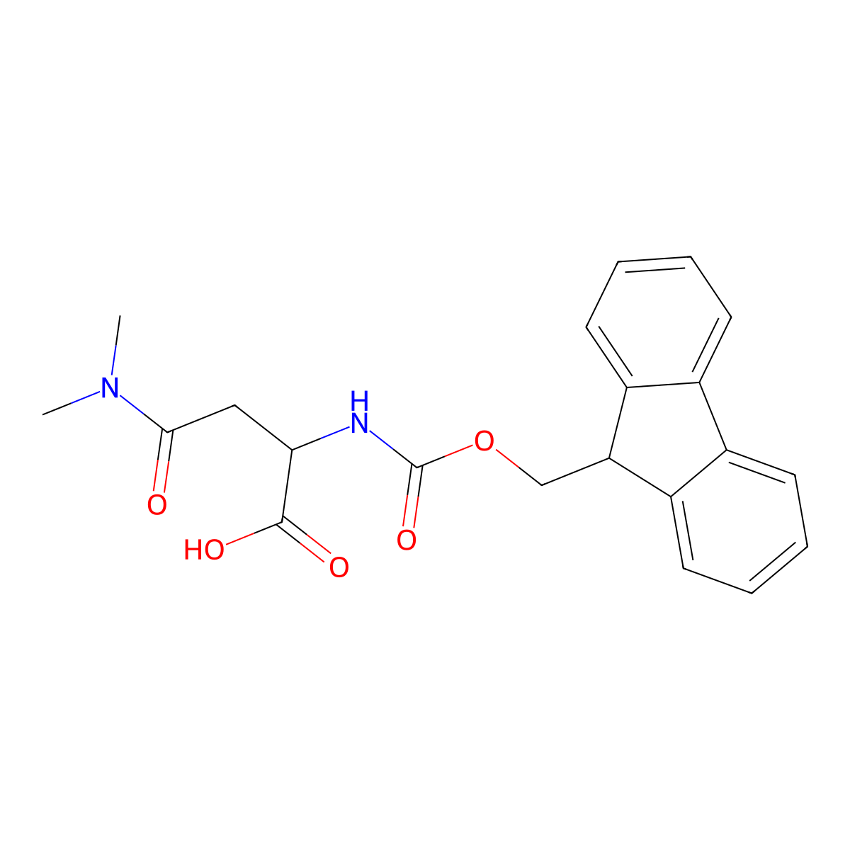 (2S)-3-(dimethylcarbamoyl)-2-({[(9H-fluoren-9-yl)methoxy]carbonyl}amino)propanoic acid molecular structure, CAS 138585-02-1