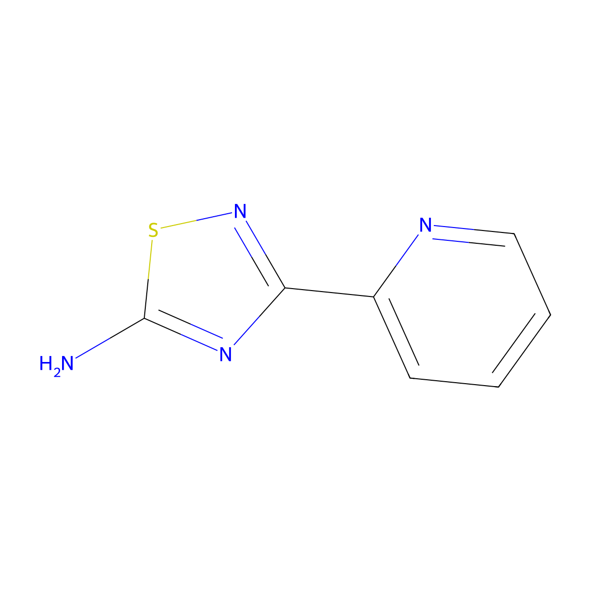 3-(Pyridin-2-yl)-1,2,4-thiadiazol-5-amine molecular structure, CAS 138588-22-4