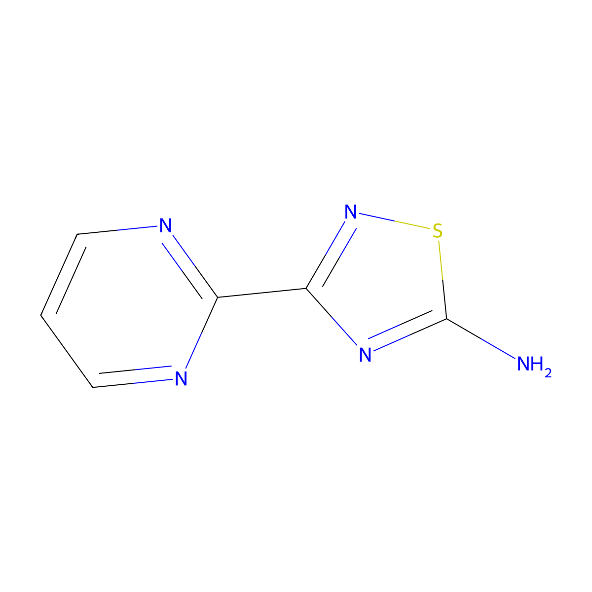 3-(Pyrimidin-2-yl)-1,2,4-thiadiazol-5-amine molecular structure, CAS 138588-24-6