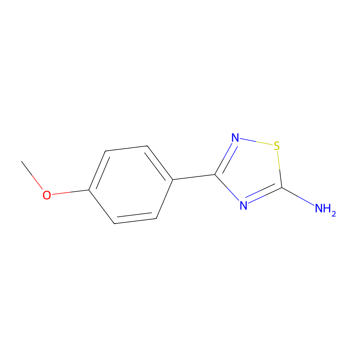3-(4-Methoxyphenyl)-1,2,4-thiadiazol-5-amine molecular structure, CAS 138588-25-7