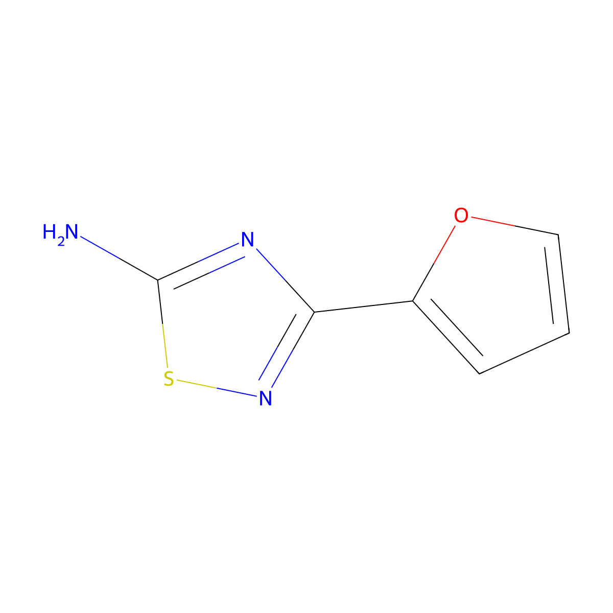 3-(Furan-2-yl)-1,2,4-thiadiazol-5-amine molecular structure, CAS 138588-30-4