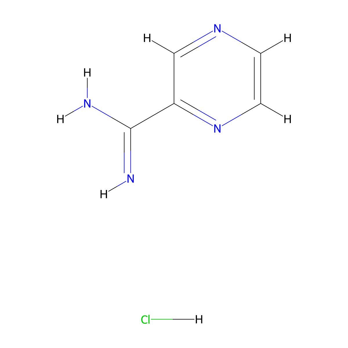 Pyrazine-2-carboxamidine hydrochloride molecular structure, CAS 138588-41-7