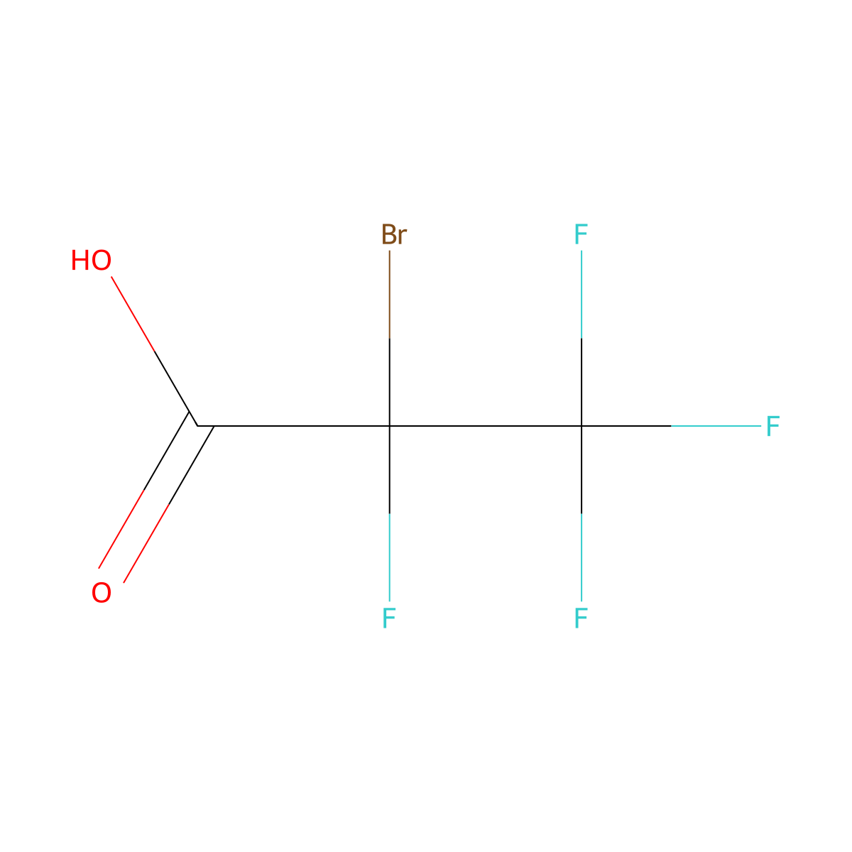 2-Bromo-2,3,3,3-tetrafluoropropanoic acid molecular structure, CAS 13859-31-9