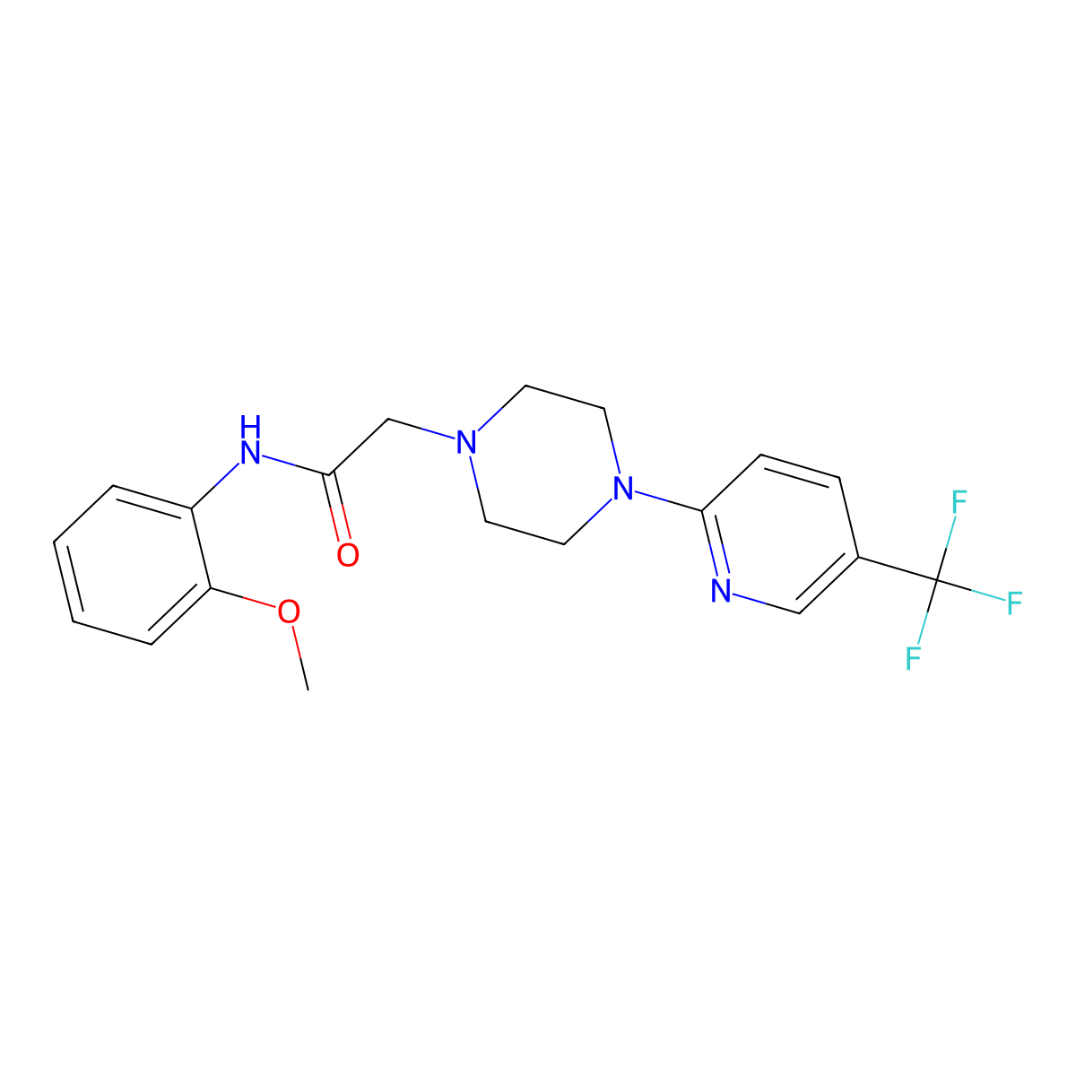 N-(2-methoxyphenyl)-2-{4-[5-(trifluoromethyl)pyridin-2-yl]piperazin-1-yl}acetamide molecular structure, CAS 1385933-19-6