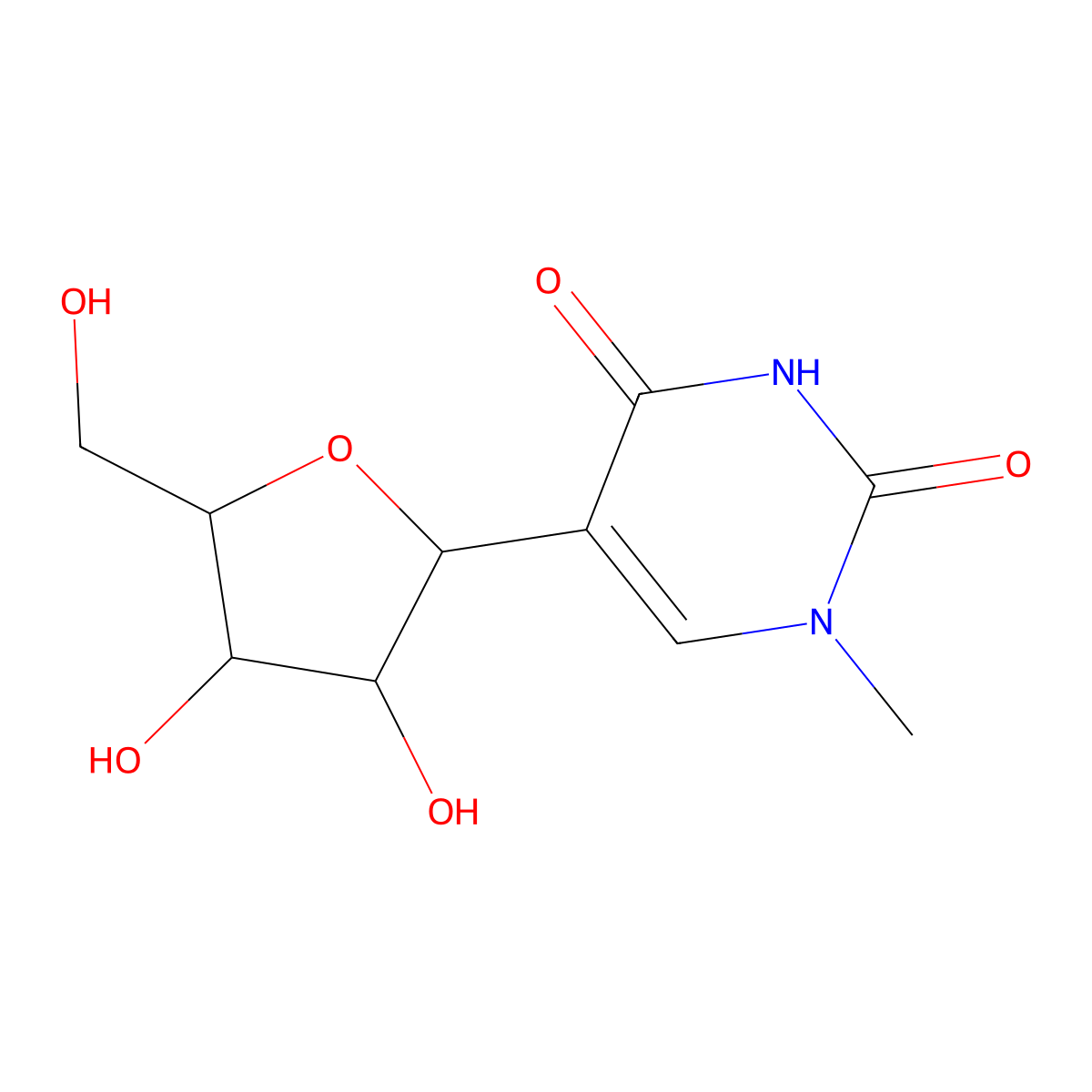 1-Methylpseudouridine molecular structure, CAS 13860-38-3