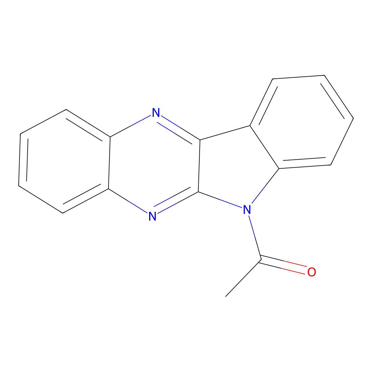 6-Acetyl-6-indolo[2,3-b]quinoxaline molecular structure, CAS 13860-54-3