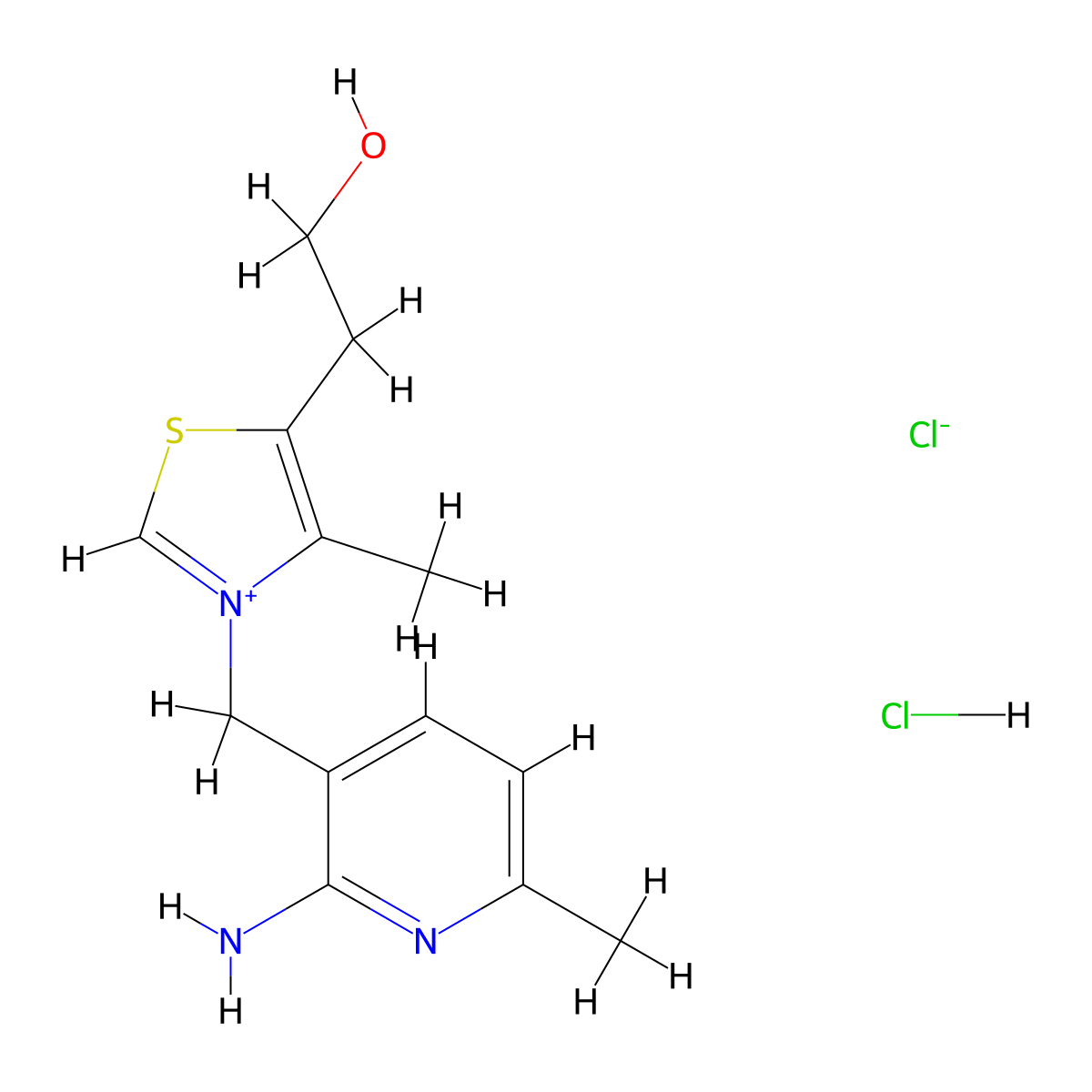 3-((2-Amino-6-methylpyridin-3-yl)methyl)-5-(2-hydroxyethyl)-4-methylthiazol-3-ium chloride hydrochloride molecular structure, CAS 13860-66-7