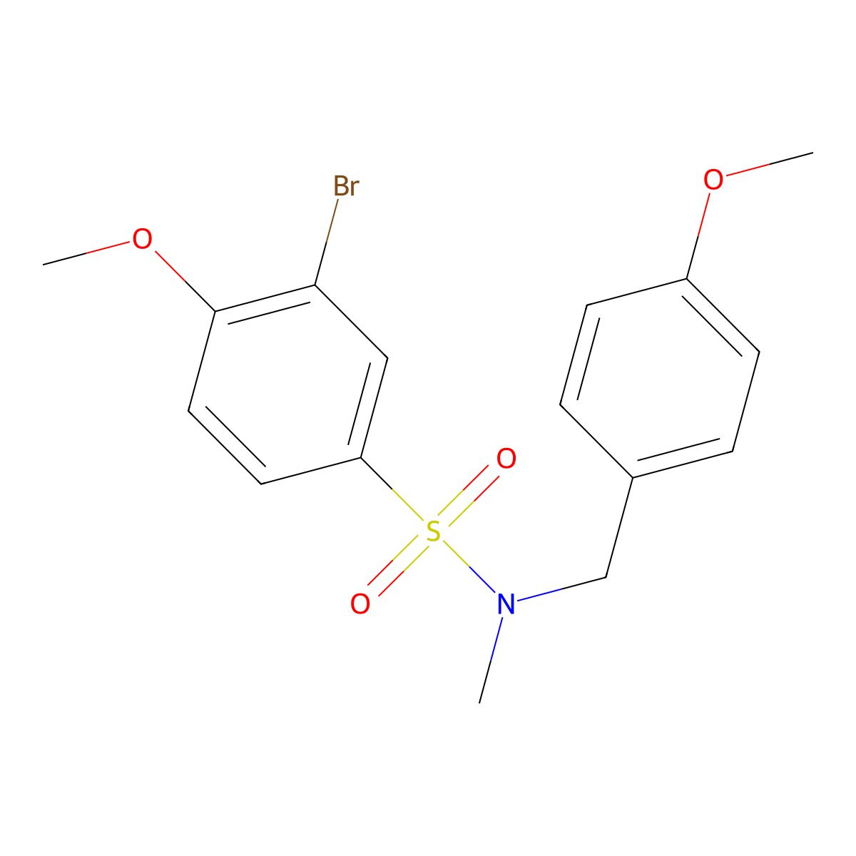 3-bromo-4-methoxy-N-[(4-methoxyphenyl)methyl]-N-methylbenzenesulfonamide molecular structure, CAS 1386014-19-2