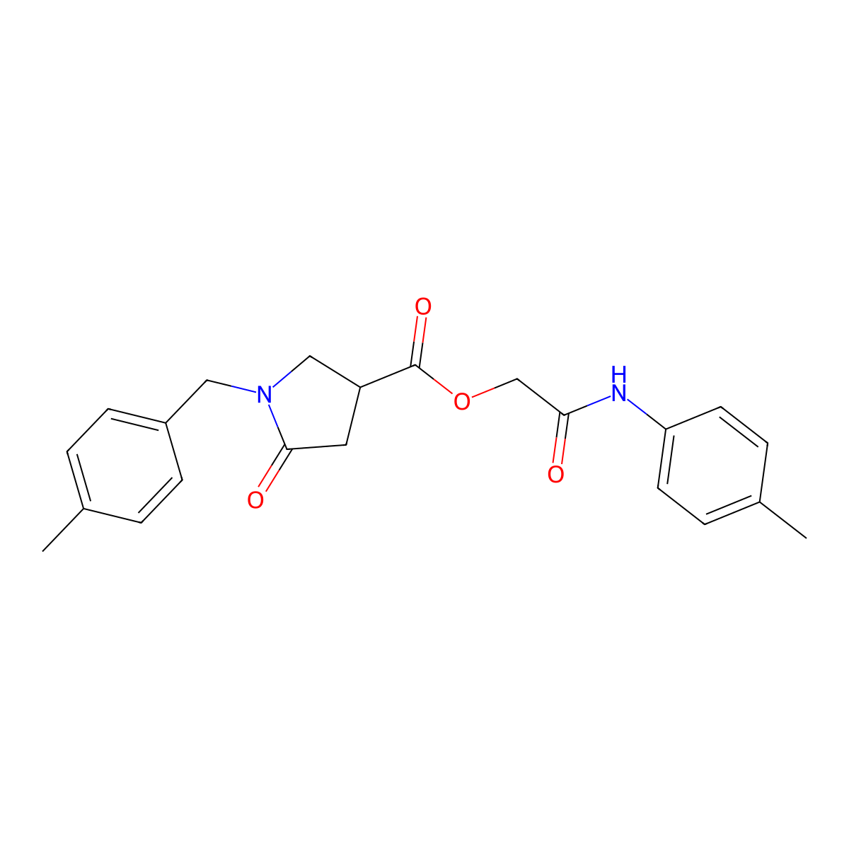 [(4-Methylphenyl)carbamoyl]methyl 1-[(4-methylphenyl)methyl]-5-oxopyrrolidine-3-carboxylate molecular structure, CAS 1386019-23-3