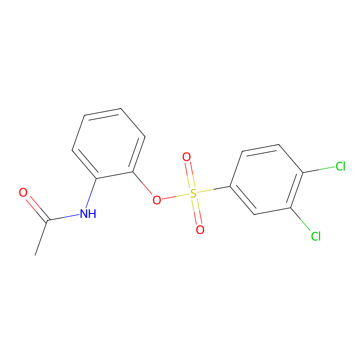 2-Acetamidophenyl 3,4-dichlorobenzene-1-sulfonate molecular structure, CAS 1386038-68-1